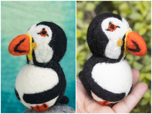 10cm Felt Puffin Ornament