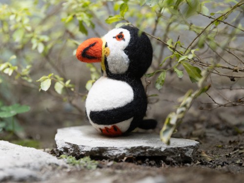 10cm Felt Puffin Ornament
