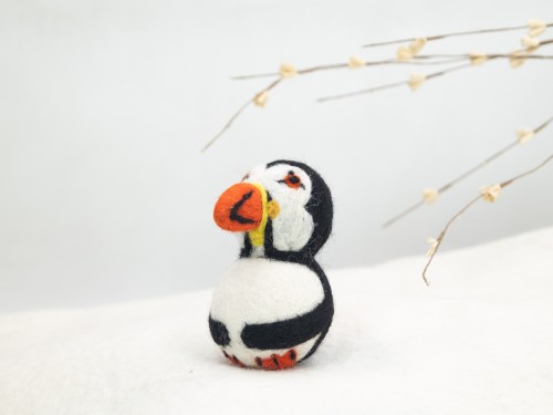 10cm Felt Puffin Ornament