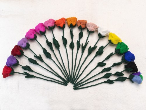 Handmade Felt Roses with Gypsy