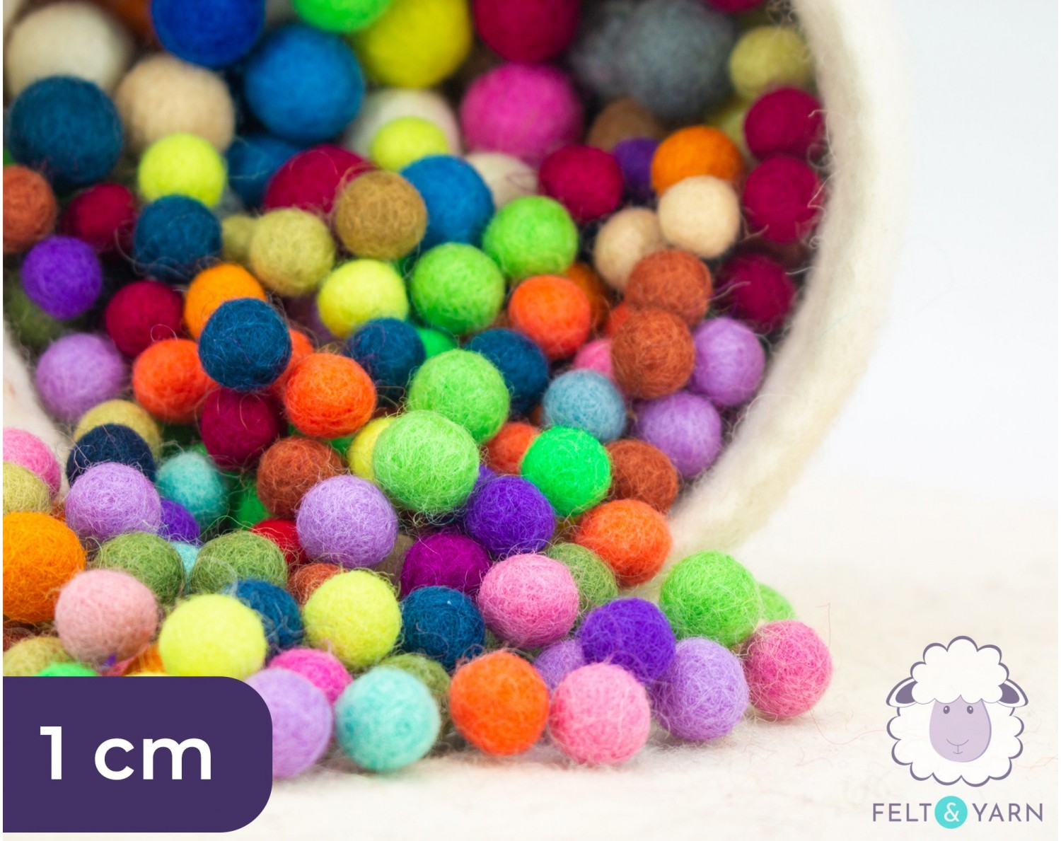 1cm Wholesale Felt Balls [100 Colors] - Felt & Yarn