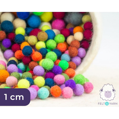 1cm felt balls - Felt and Yarn
