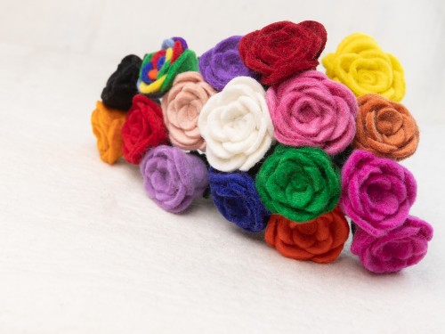 Handmade Felt Roses with Gypsy