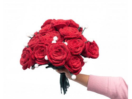 Handmade Felt Roses with Gypsy