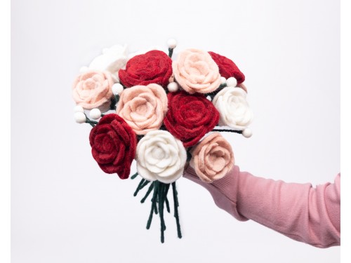 Handmade Felt Roses with Gypsy