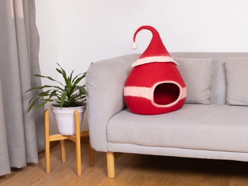 Felt Santa Claus Hat Cat Cave