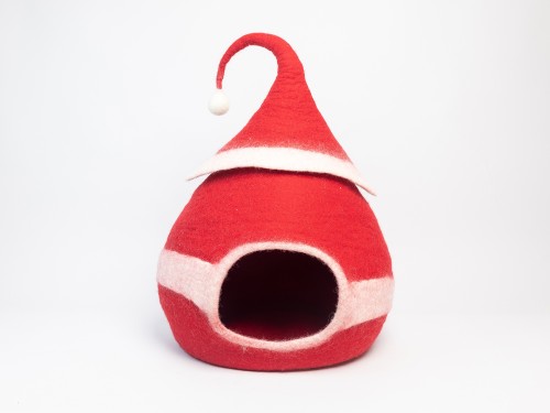 Felt Santa Claus Hat Cat Cave