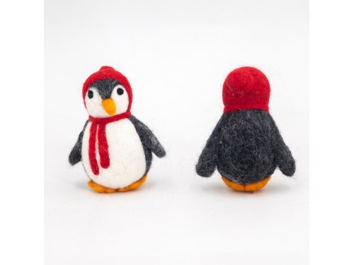8-9cm Multicolor Scarfed Felt Penguins