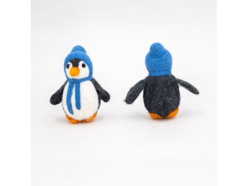 8-9cm Multicolor Scarfed Felt Penguins