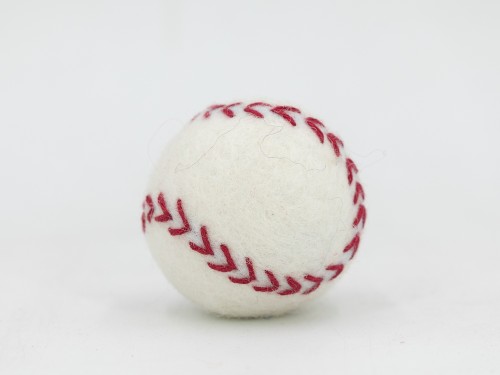 3cm, 4cm & 6cm White and Yellow Felt Baseball