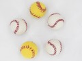 3cm, 4cm & 6cm White and Yellow Felt Baseball