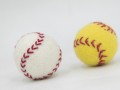 3cm, 4cm & 6cm White and Yellow Felt Baseball