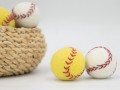 3cm, 4cm & 6cm White and Yellow Felt Baseball