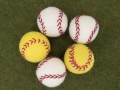 3cm, 4cm & 6cm White and Yellow Felt Baseball