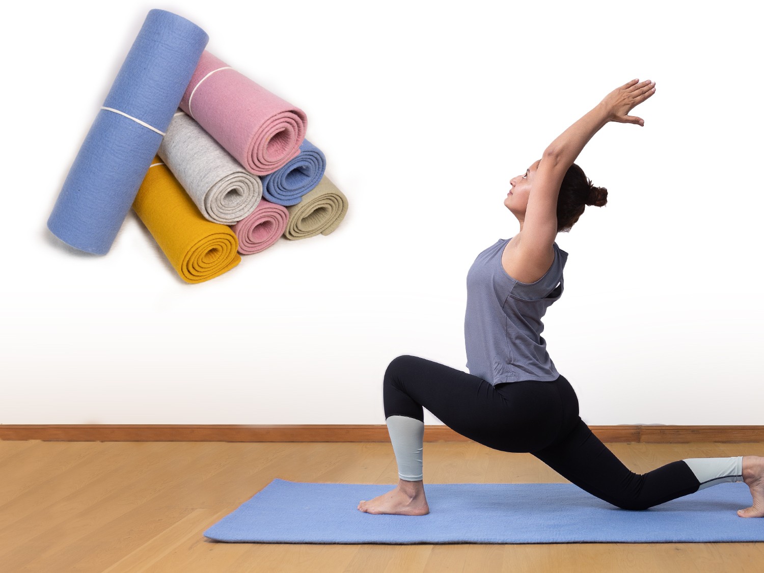 6x2ft Luxurious Plain Wool Yoga Mat [100 Color Shades] Free Shipping