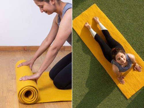 Wool Felt Yoga Mat- Thick and Handmade