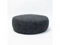 Handcrafted Black Round Felt Pouf