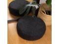Handcrafted Black Round Felt Pouf