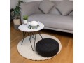 Handcrafted Black Round Felt Pouf
