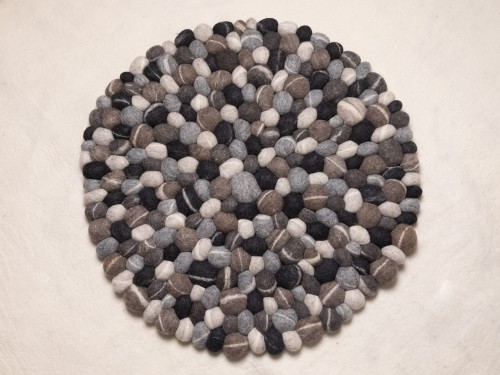 Felt Brown Black Stone Rug