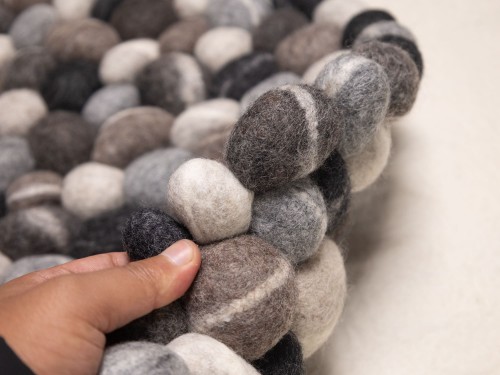 Felt Brown Black Stone Rug