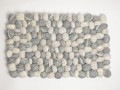 Gray and White Felt Pebble Rug