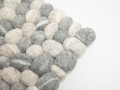 Gray and White Felt Pebble Rug