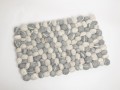Gray and White Felt Pebble Rug