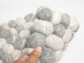 Gray and White Felt Pebble Rug