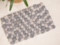 Gray and White Felt Pebble Rug