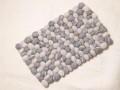 Gray and White Felt Pebble Rug