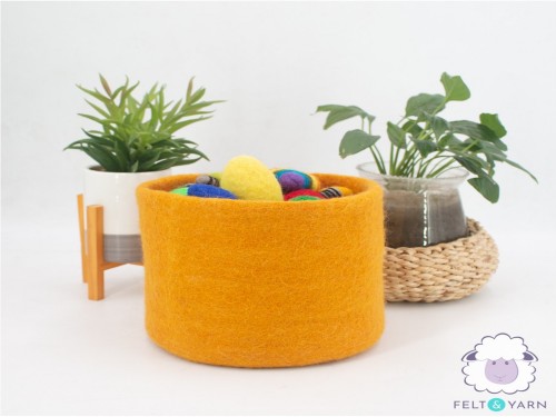 Solid Color Wool Felt Basket