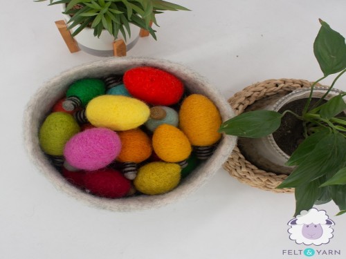 Solid Color Wool Felt Basket