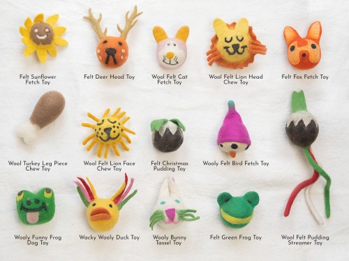 Wool Felt Pet Toys Custom Options