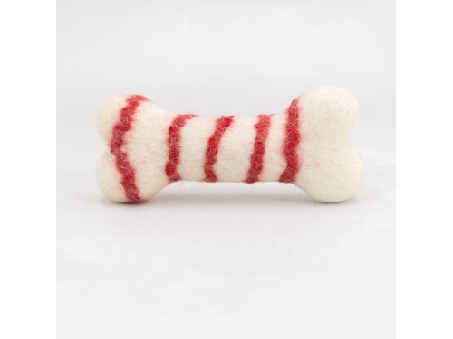Felt Candy Cane Bone Toy