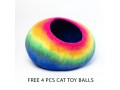 Rainbow Design Felt Cat House