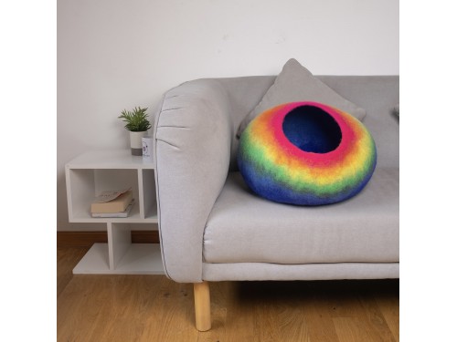 Rainbow Design Felt Cat House