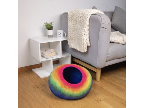 Rainbow Design Felt Cat House