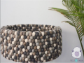 Neutral Shades Round Wool Felt Ball Dog Bed