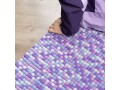 Handcrafted Purplish Mosaic Felt Ball Rug