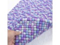 Handcrafted Purplish Mosaic Felt Ball Rug