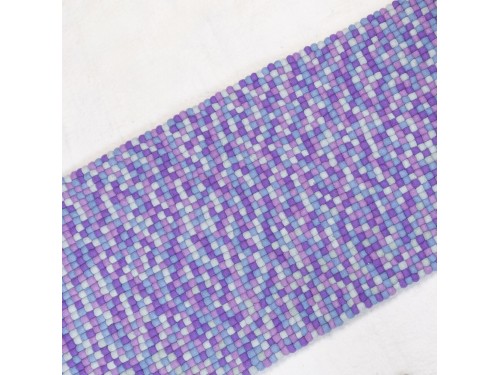Handcrafted Purplish Mosaic Felt Ball Rug
