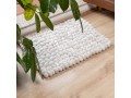 Light Grey Color Felt Pebble Rug