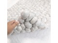 Light Grey Color Felt Pebble Rug