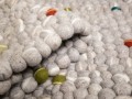 Playful Multicolor White Felt Pebble Rug