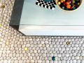 Playful Multicolor White Felt Pebble Rug