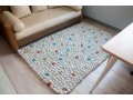 Playful Multicolor White Felt Pebble Rug