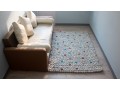 Playful Multicolor White Felt Pebble Rug