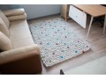 Playful Multicolor White Felt Pebble Rug