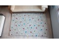 Playful Multicolor White Felt Pebble Rug